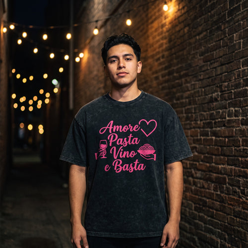 Amore Pasta tee — big front print, street style
