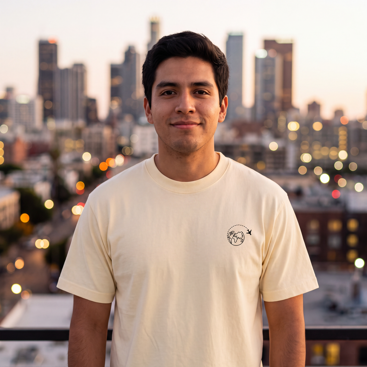 Plane World tee — chest logo