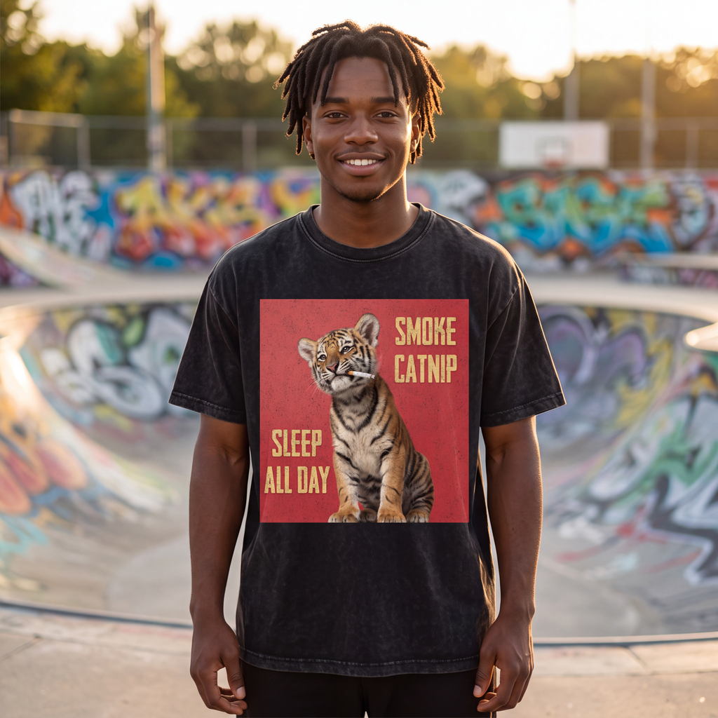 Tiger Smoking tee — front print